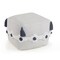 Laddha Home Designs 18" White and Gray Striped Square Pouf Ottoman